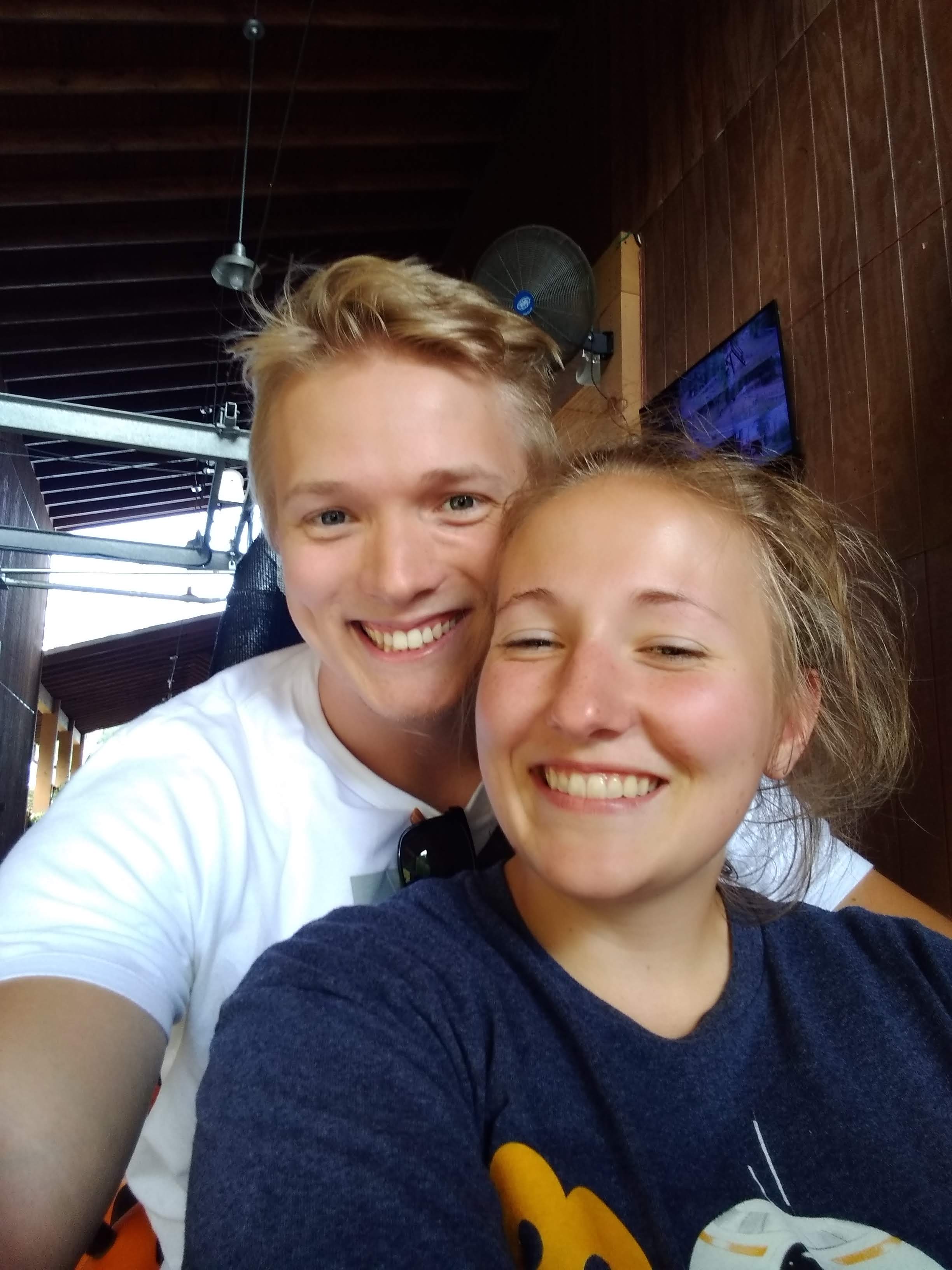 My wife and I on a mountain coaster in Gatlinburg, Tennessee