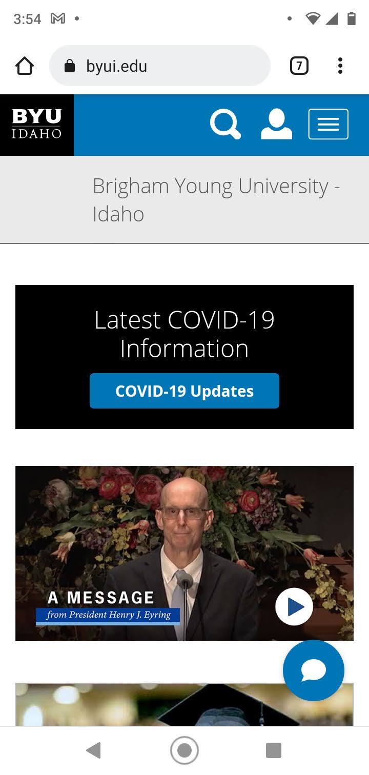 BYU-Idaho Mobile Page