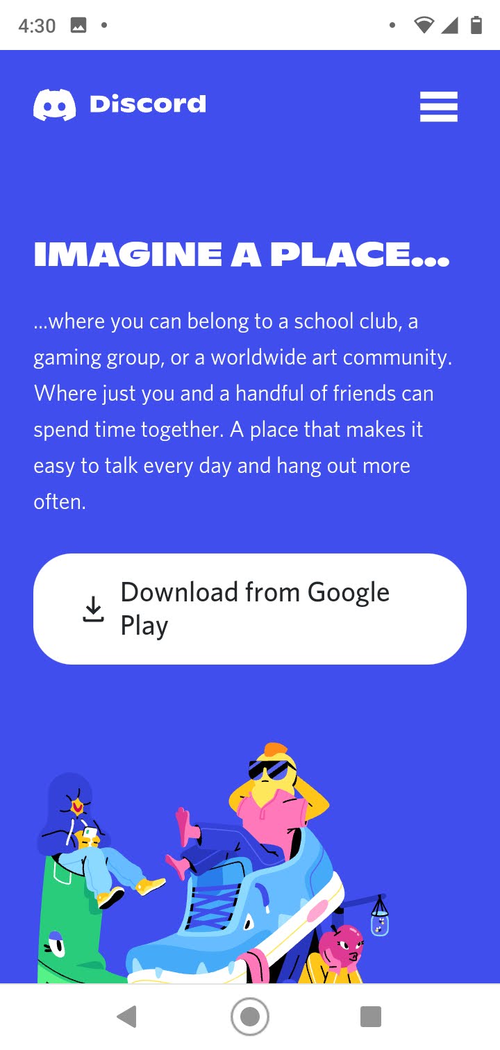 Discord Mobile Page