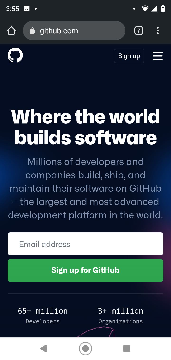 GitHub Mobile Page